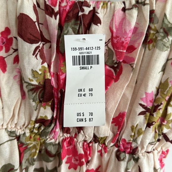 Abercrombie & Fitch Pink Floral Puff Strap Babydoll Mini Dress - Picture 3 of 3